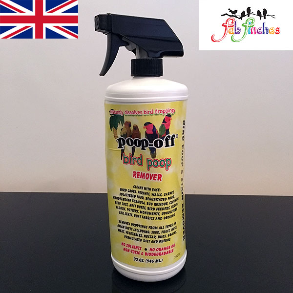 Poop Off Spray 32oz Bird Poo Remover Cage Cleaner - Fab Finches UK