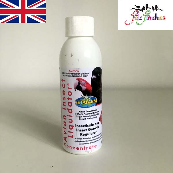 Vetafarm Avian Insect Liquidator Ail Bird Mite Spray For All Bird Mites Lice Bugs Cage Nest Cleaner Birds Safe For All Birds Even Chicks In Stock Fab Finches Uk