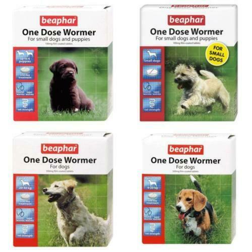 Beaphar One Dose Wormer Worming Roundworm Tapeworm Dog Puppy Treatment Tablets Fab Finches Uk