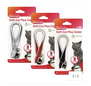 Beaphar Soft Cat Flea Collar - Glitter Red / Glitter Silver / Glitter Black
