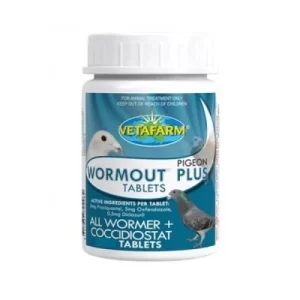 Vetafarm Wormout Plus Tablet Treatment Coccidiosis Pigeons Bird Wormer